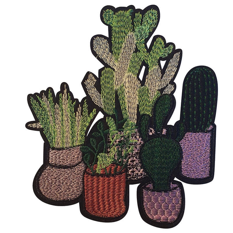 Strygemærke 5 kaktusser i potter Stort 18x15,5 cm